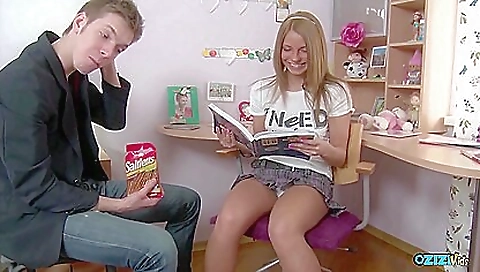 Milf and step daughter share cock