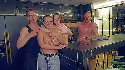 Smoking hot brunette's pussy in this tune busts